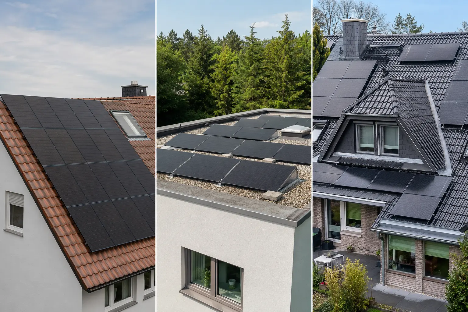 Vergleich geeigneter Dachflächen für Solarmodule