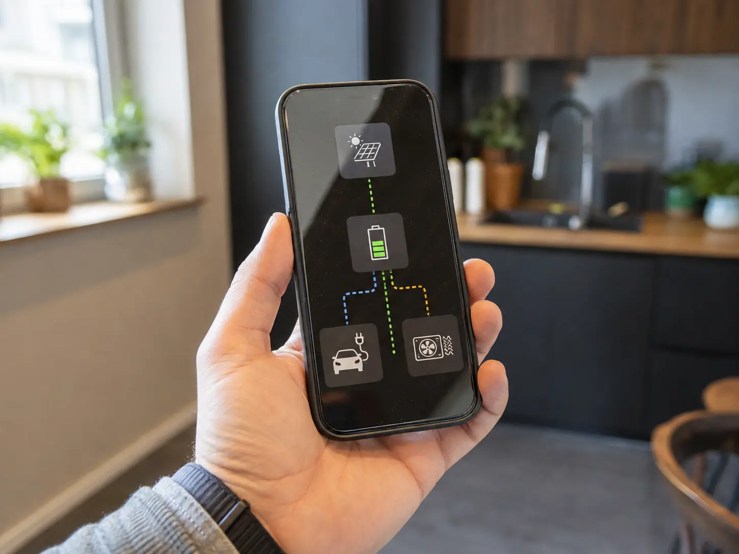 Visualisierung der Energieflüsse in einer HEMS-App