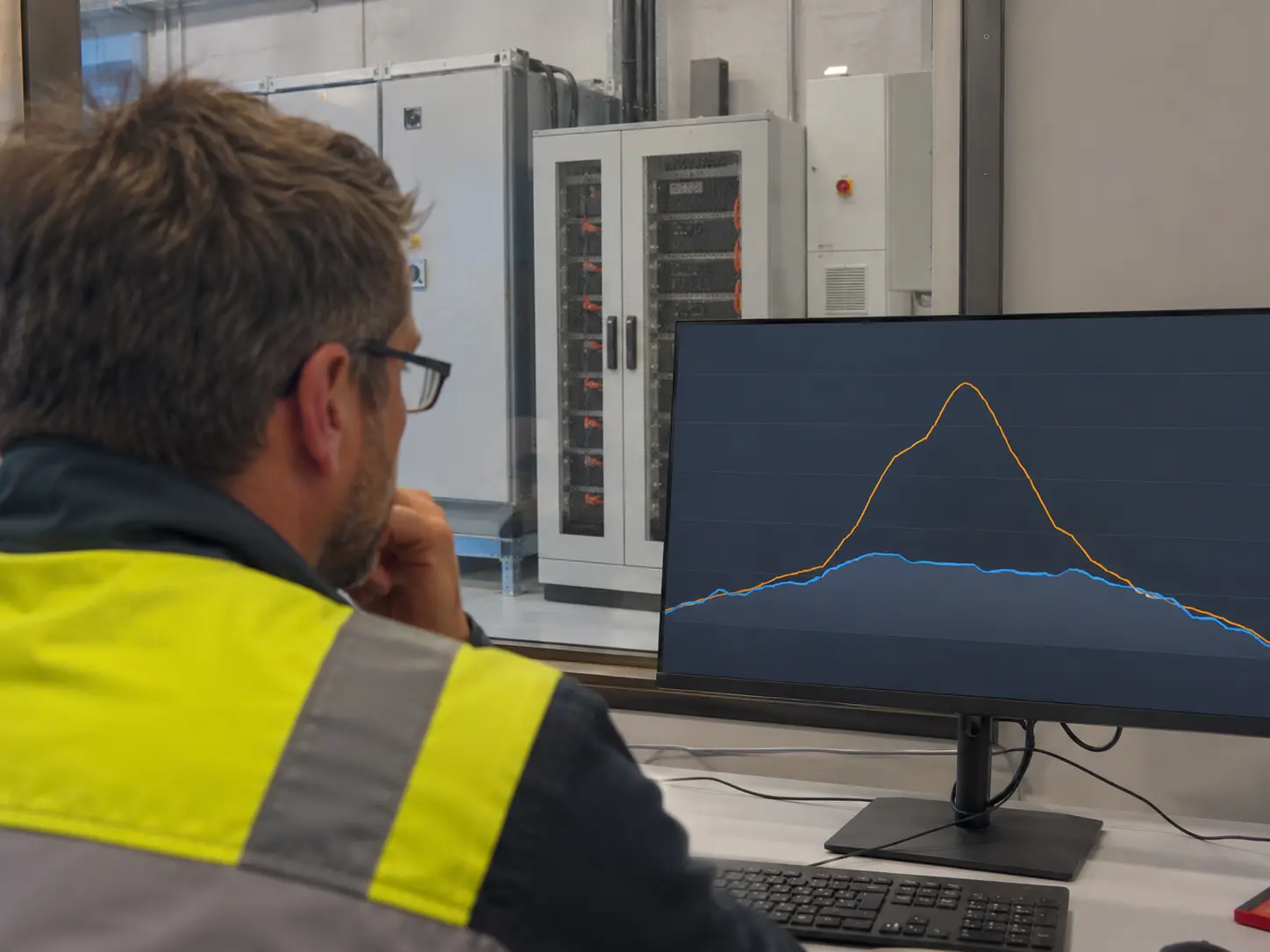 Technische Schrankanlage eines Gewerbespeichers