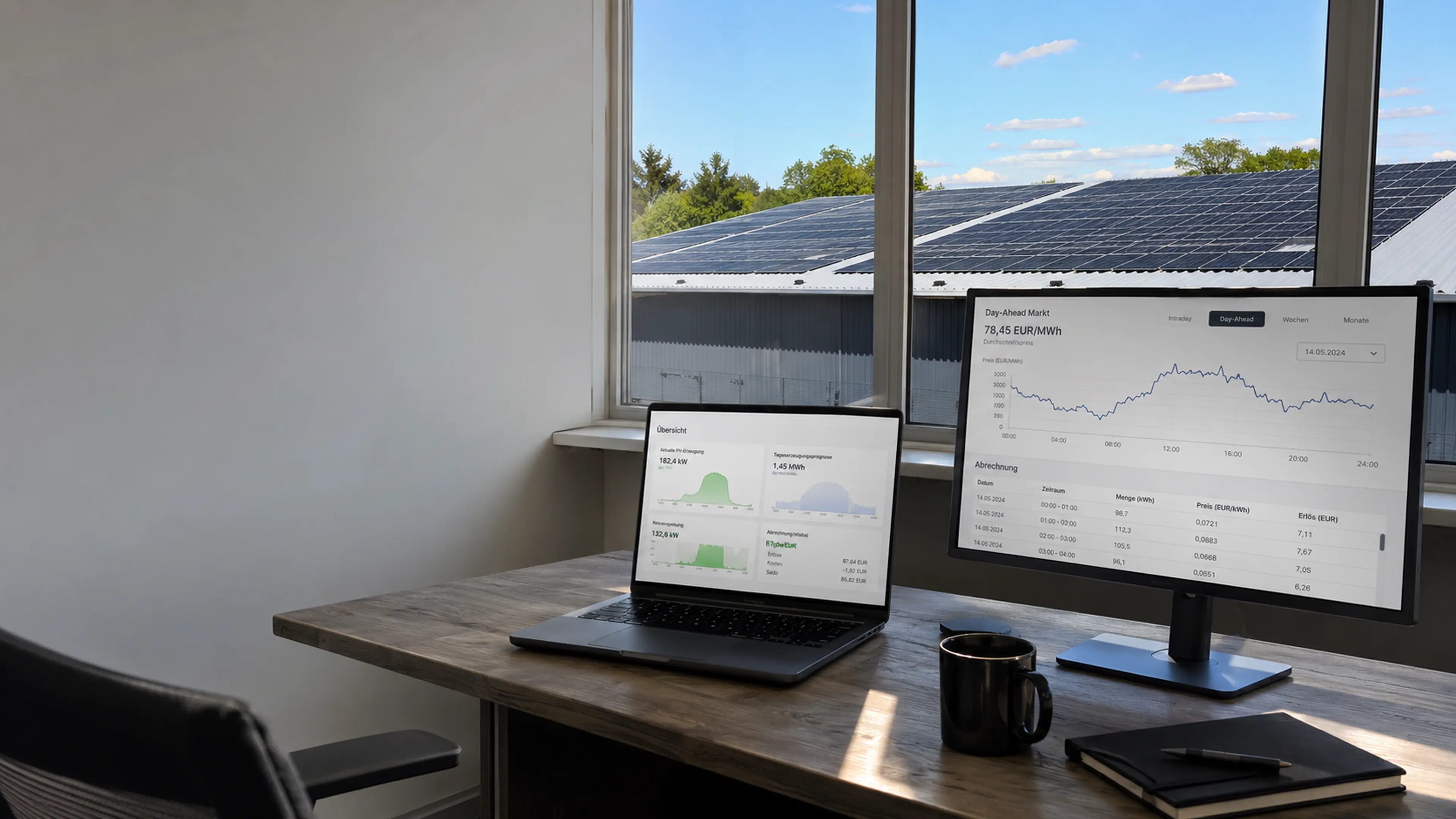 Digitale Vermarktung von Solarstrom aus einer gewerblichen Photovoltaikanlage