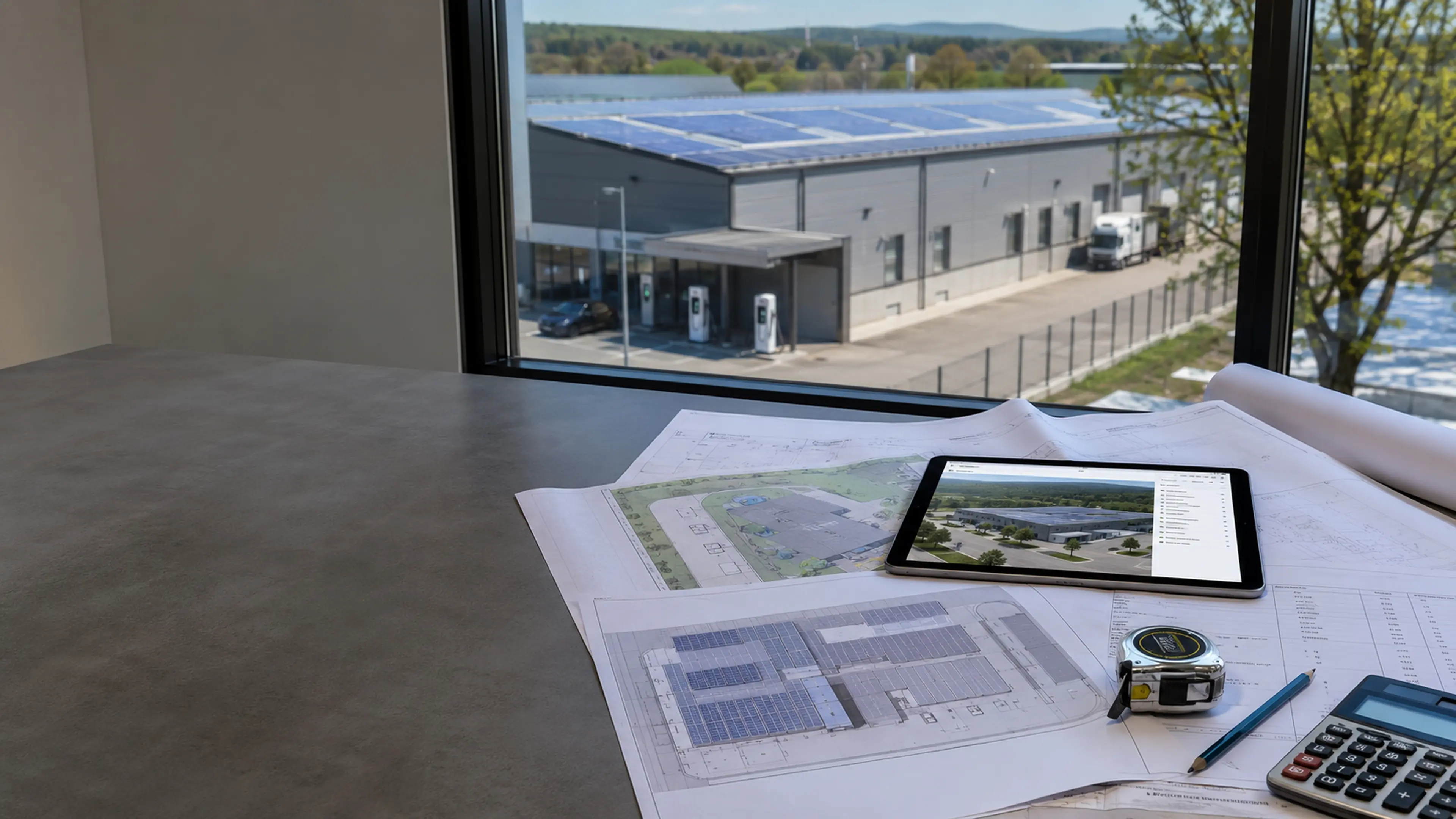 Planung eines gewerblichen Energiekonzepts mit technischen Unterlagen und Monitoring