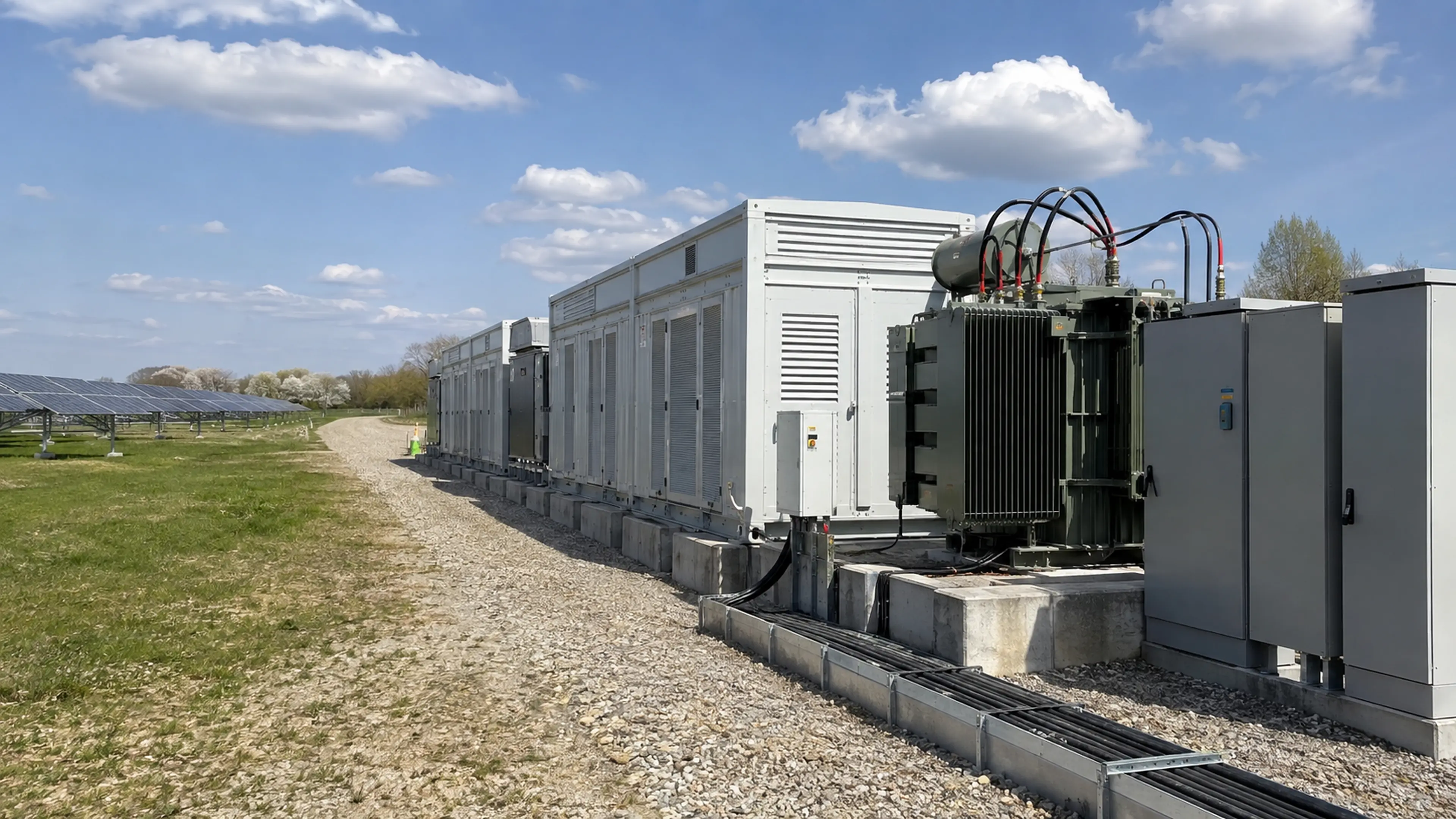 Industrieller Großspeicher für ein erneuerbares Energieprojekt