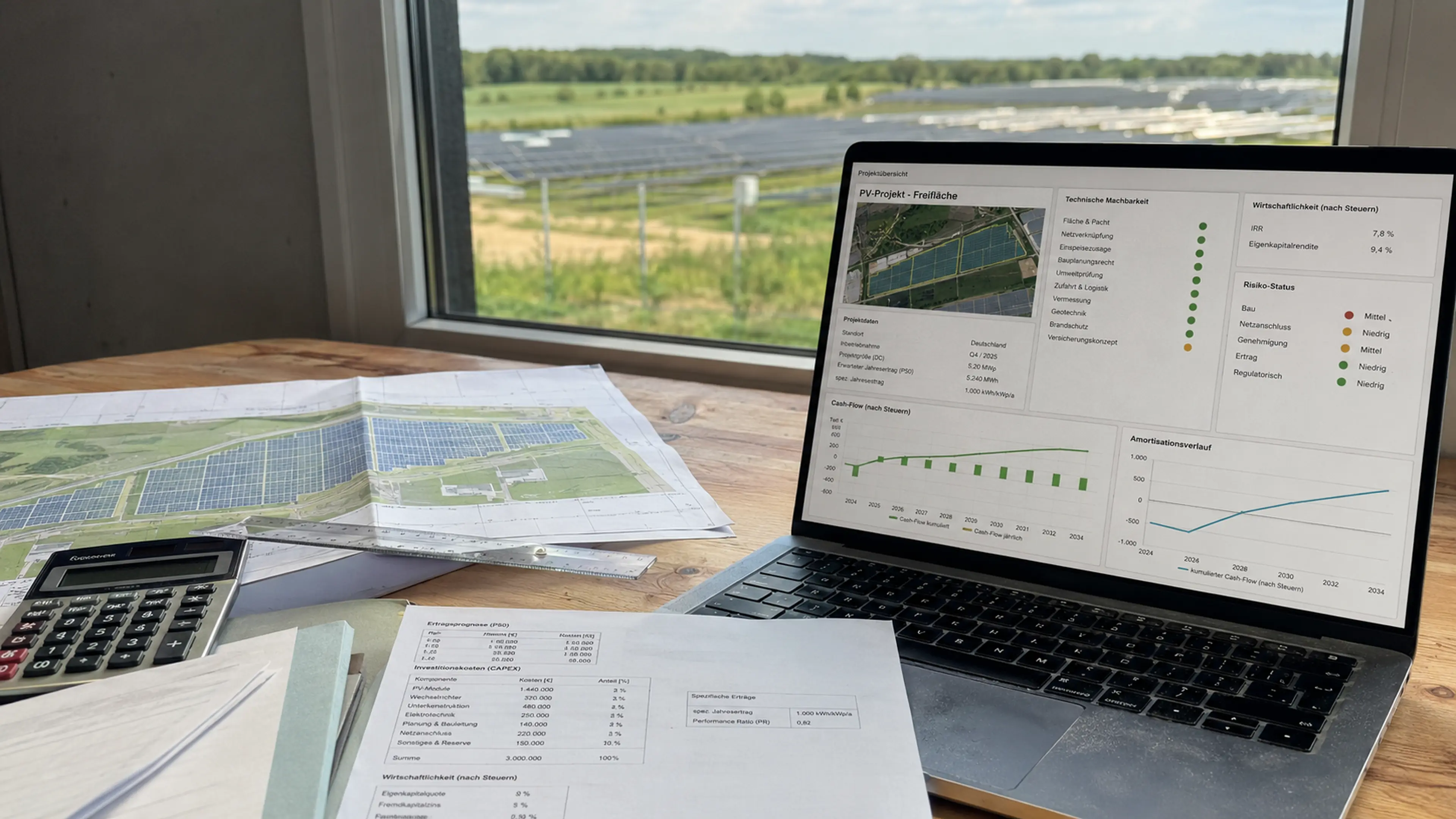 Planung eines Photovoltaik-Direktinvestments mit Wirtschaftlichkeitsanalyse