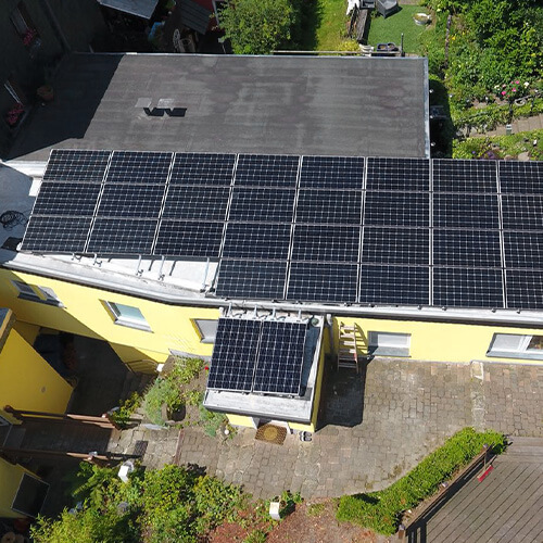 Photovoltaic system on annexe building.