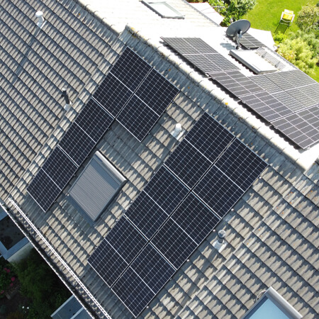 Solar system with glass-glass modules.